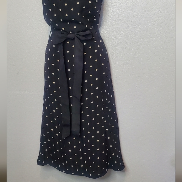 Studio I Black Polka Dot Jackie O Belted Sheath Midi Dress Size 18 XL Retro - Picture 4 of 8